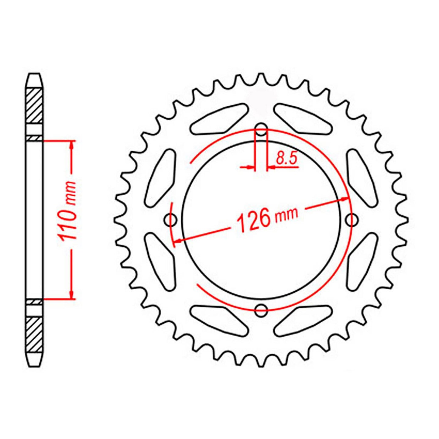 MTX 1465 Steel Rear Sprocket #420 (47T) (11-455-47)