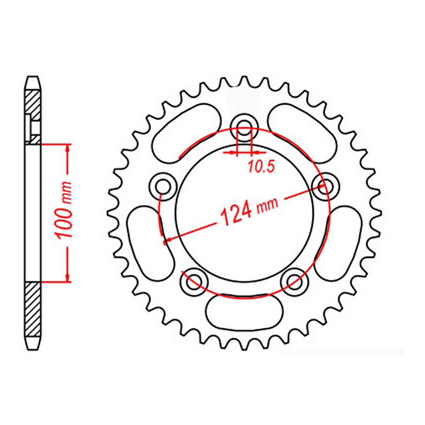 MTX 744 Steel Rear Sprocket #525 (39T) (11-744-39)