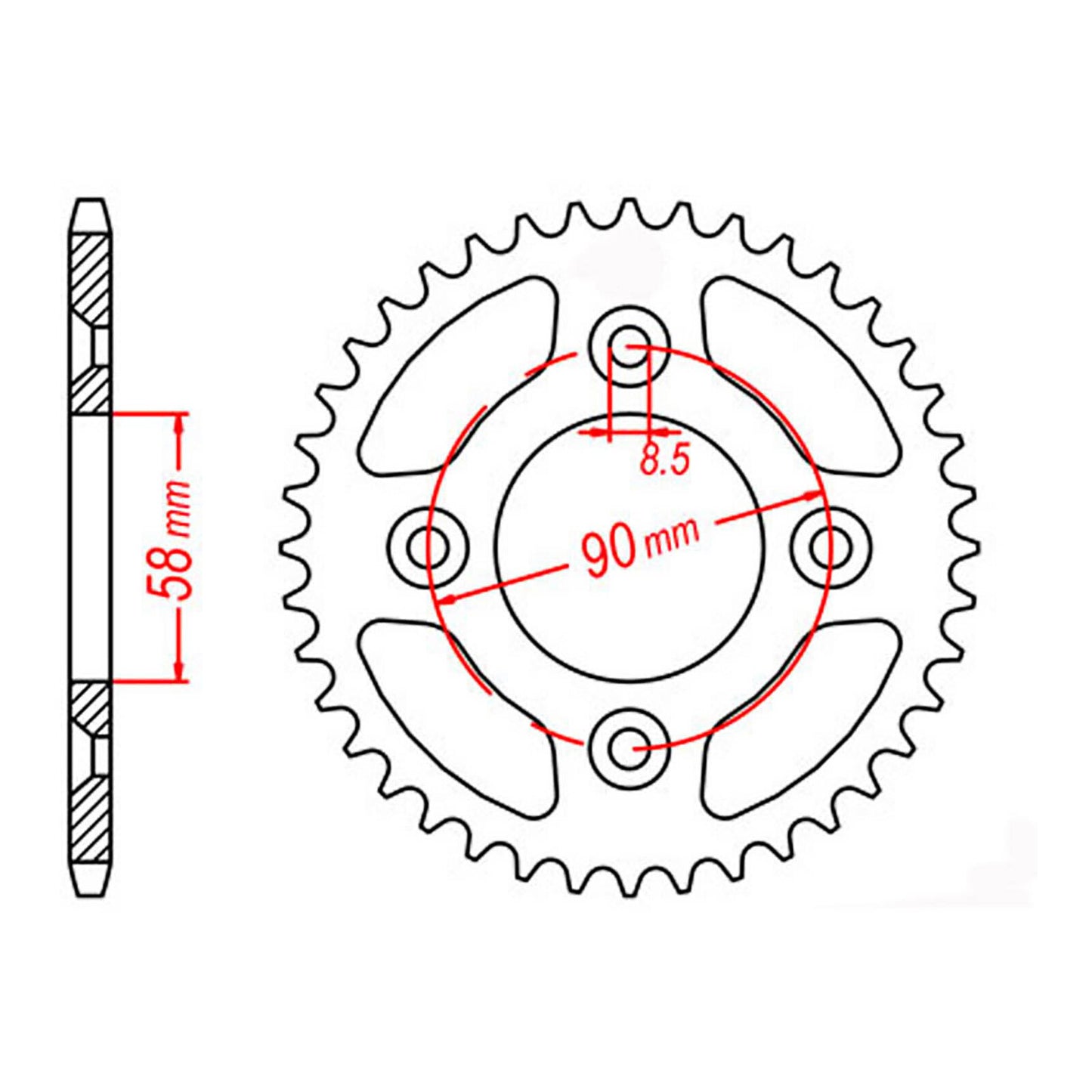 MTX 1213 Steel Rear Sprocket #420 (39T) (11-GEL-39)