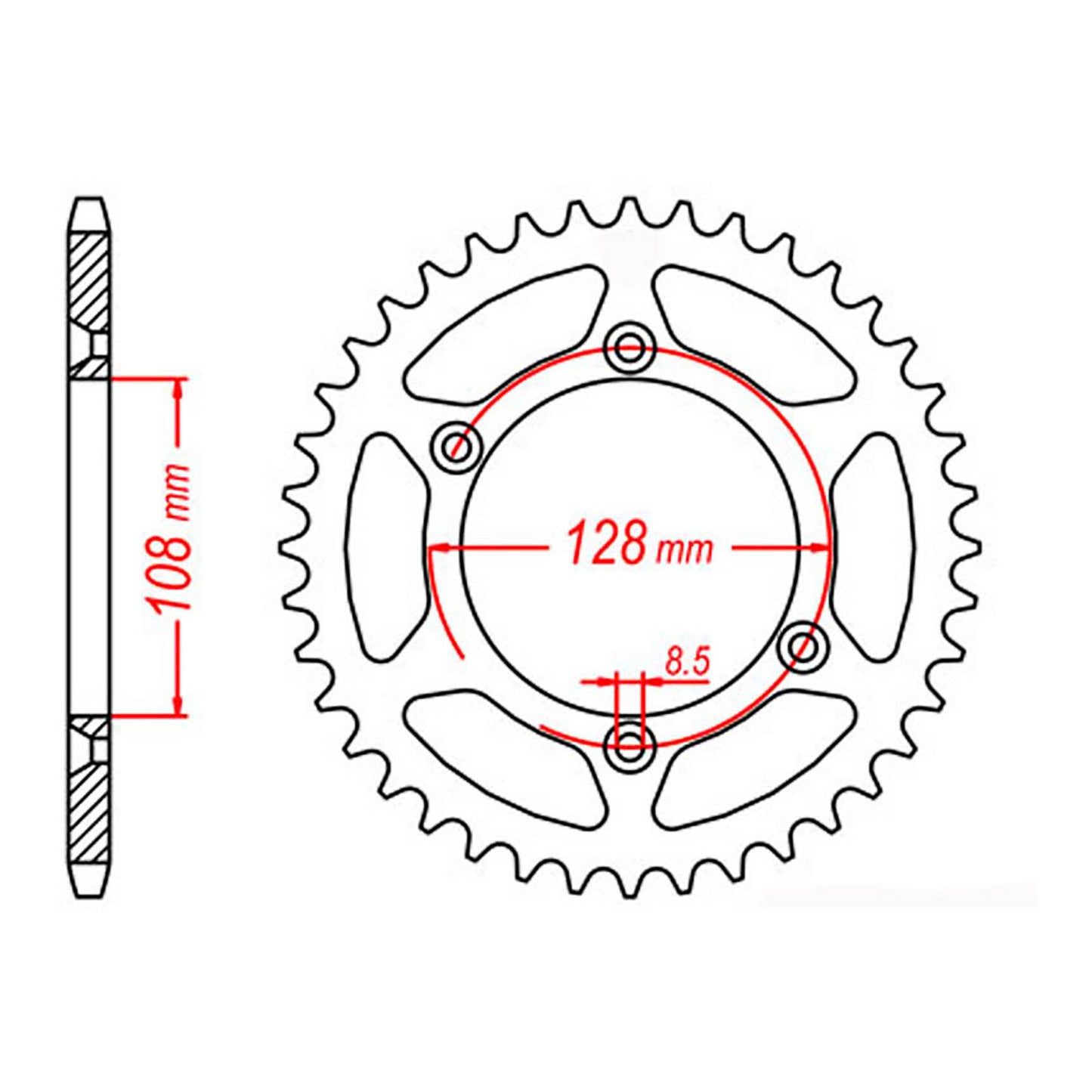 MTX 797 Steel Rear Sprocket #428 (57T) (11-08G-57)