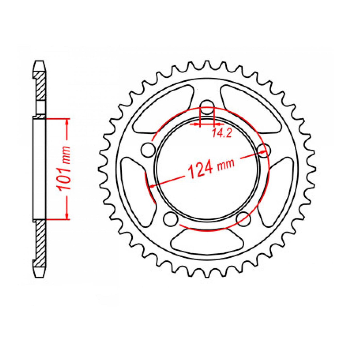 MTX 898 Steel Rear Sprocket #525 (41T) (11-KM7-41)