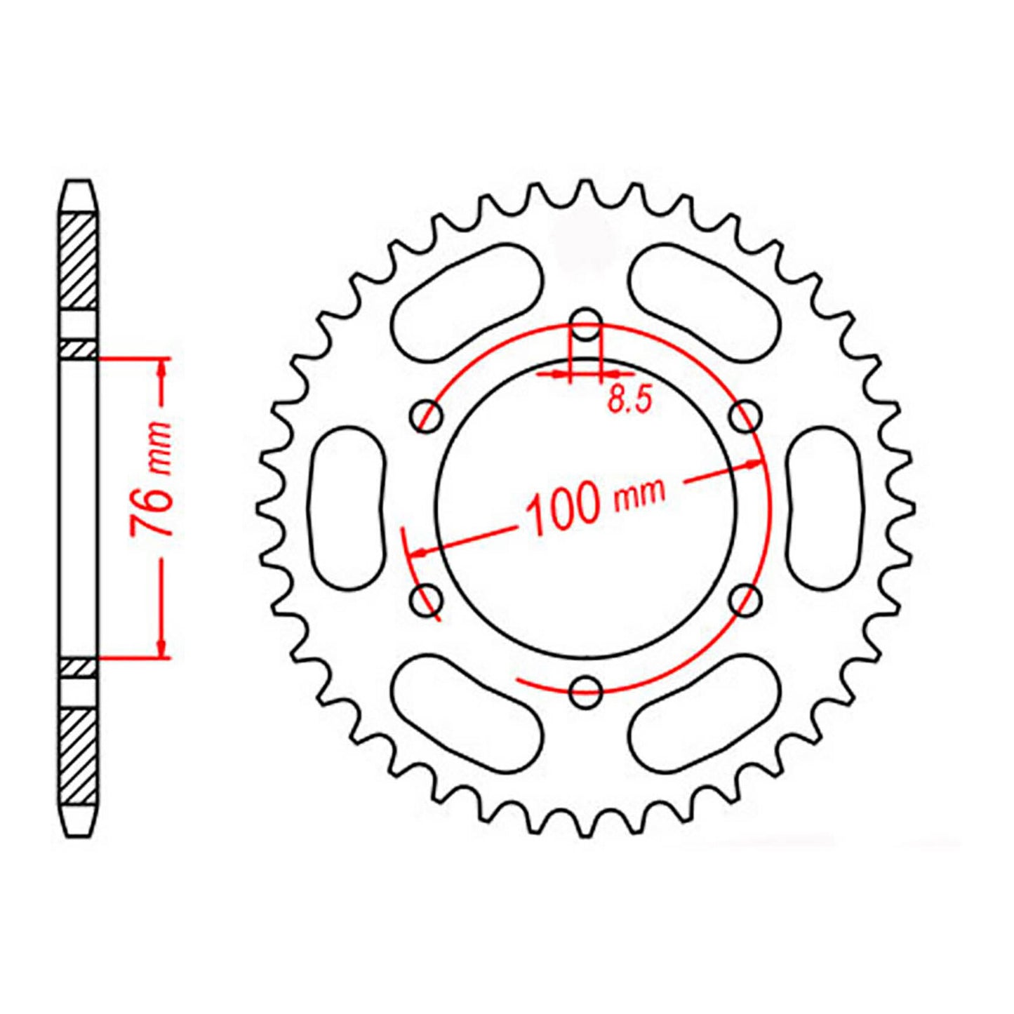MTX 1844 Steel Rear Sprocket #428 (48T) (11-844-48)
