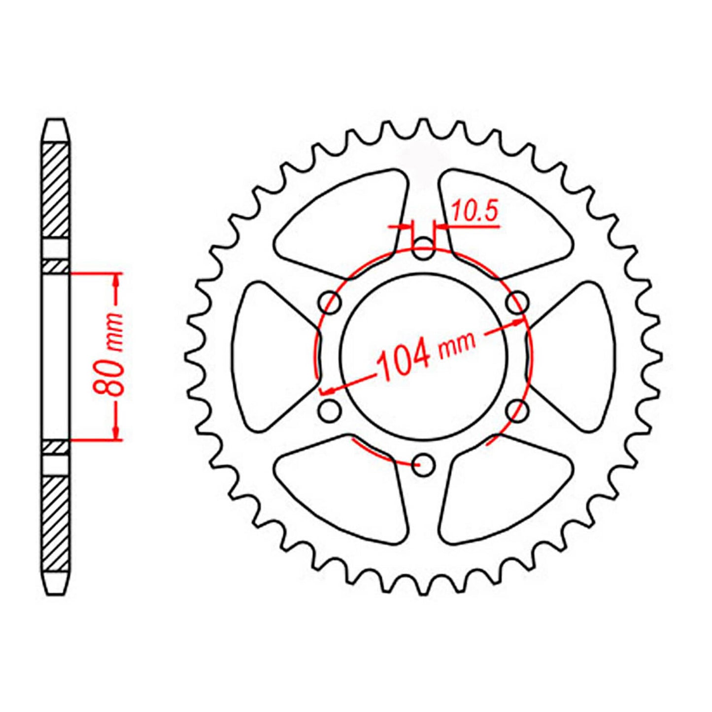 MTX 478 Steel Rear Sprocket #520 (46T) (11-163-46)