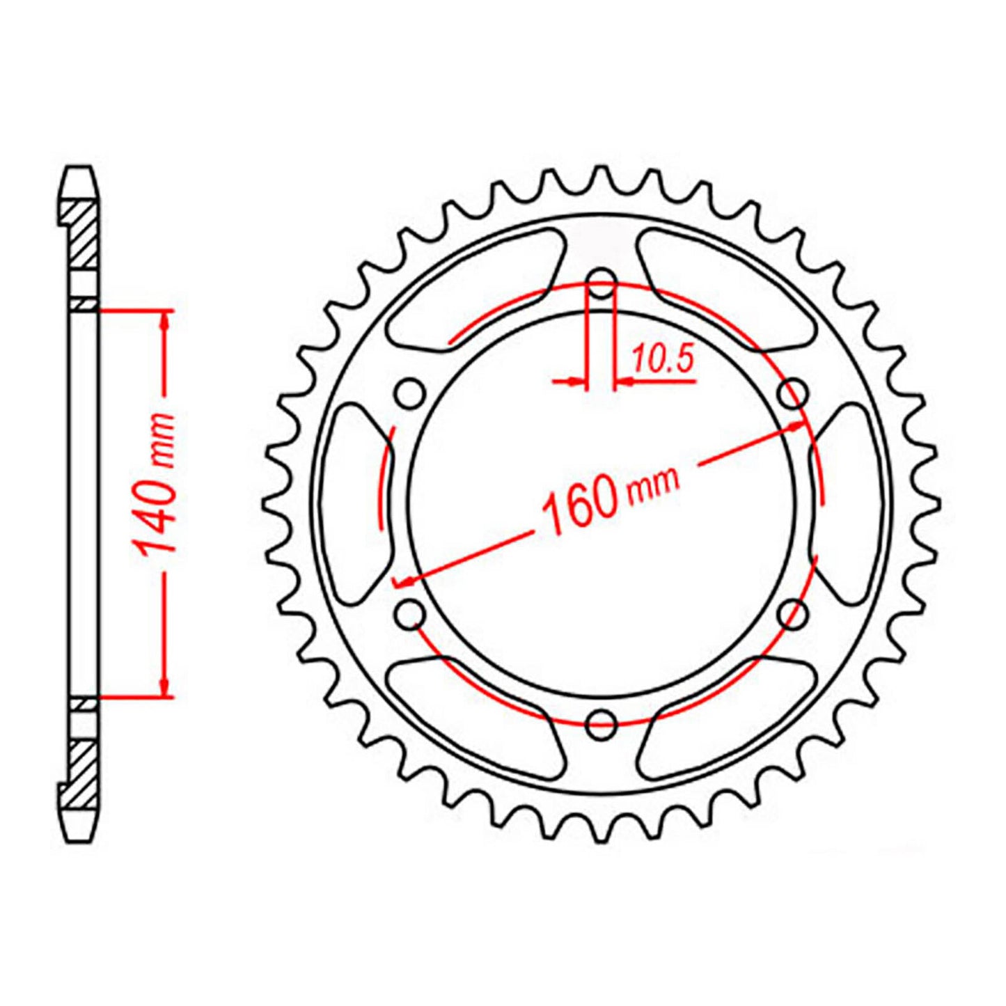 MTX 502 Steel Rear Sprocket #530 (48T) (11-184-48)