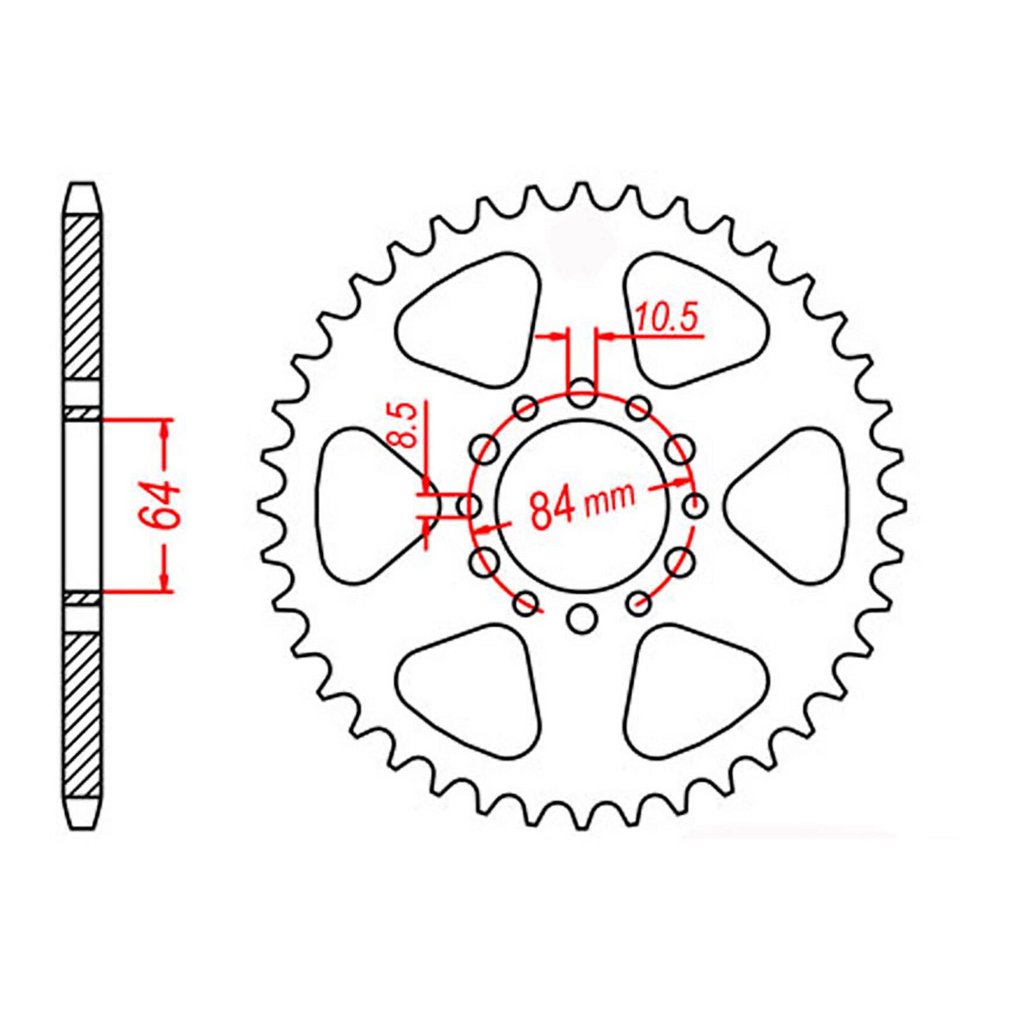 MTX 811 Steel Rear Sprocket #520 (46T) (11-290-46)