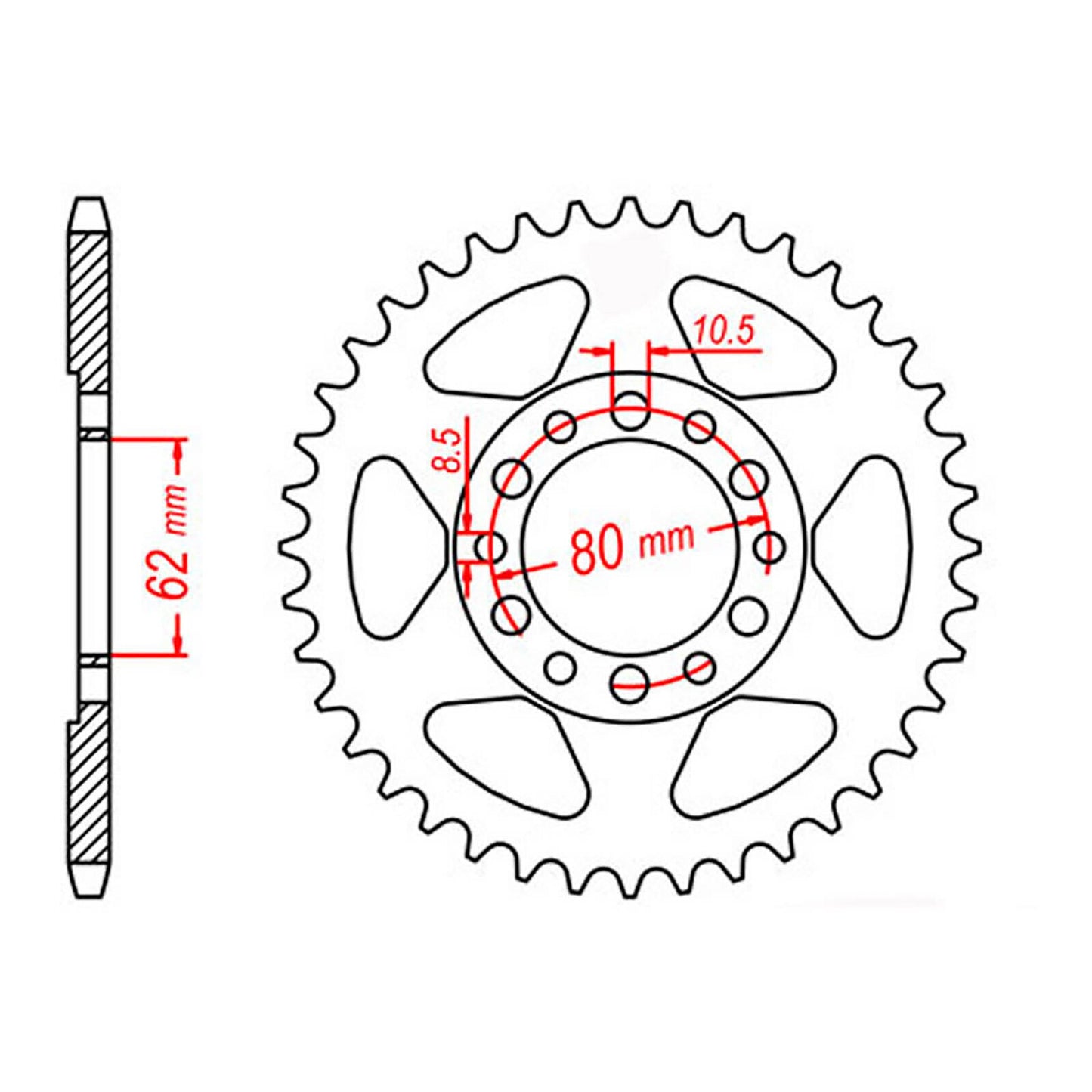 MTX 1842 Steel Rear Sprocket #428 (50T) (11-248-50)
