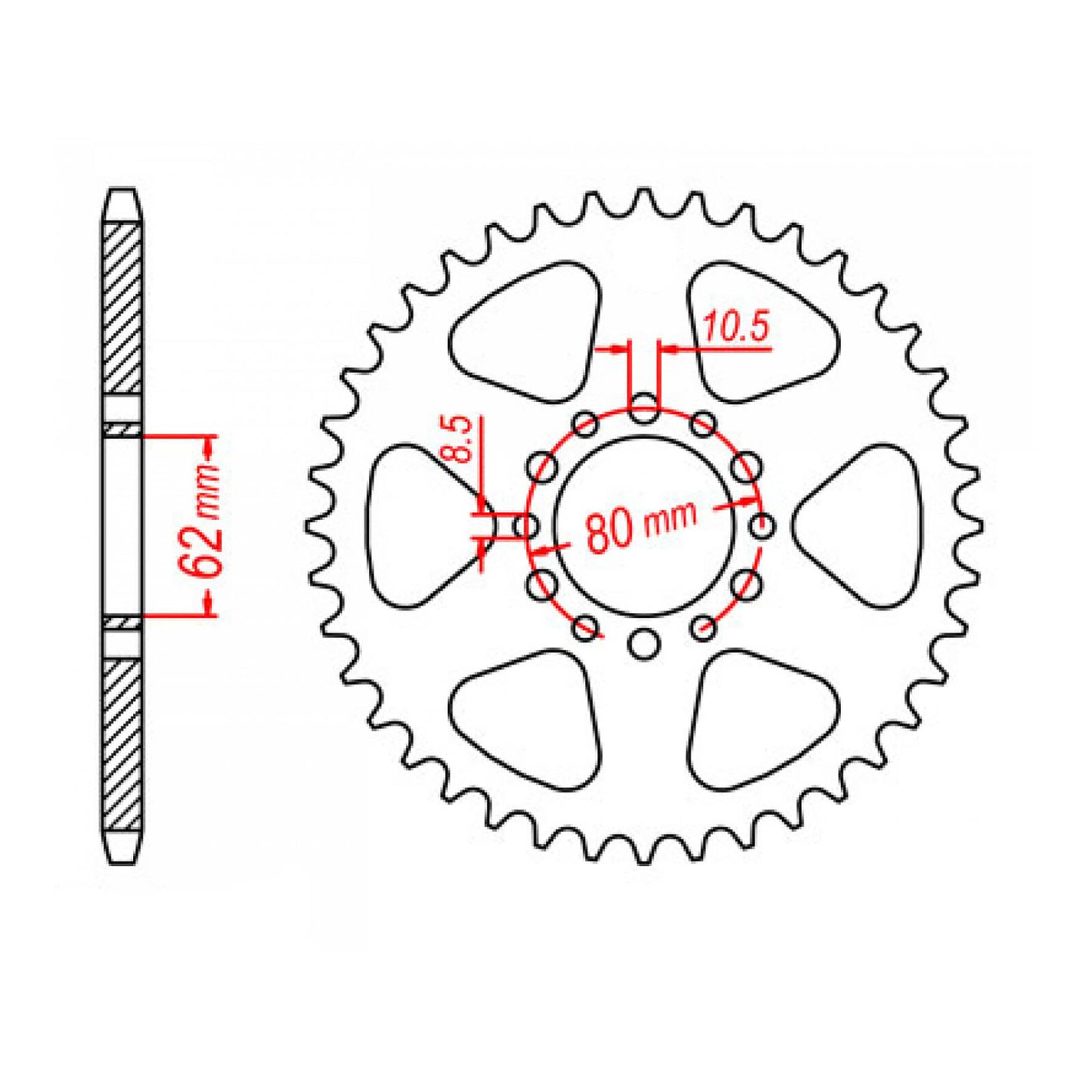MTX 845 Steel Rear Sprocket #520 (46T) (11-3Y1-46)