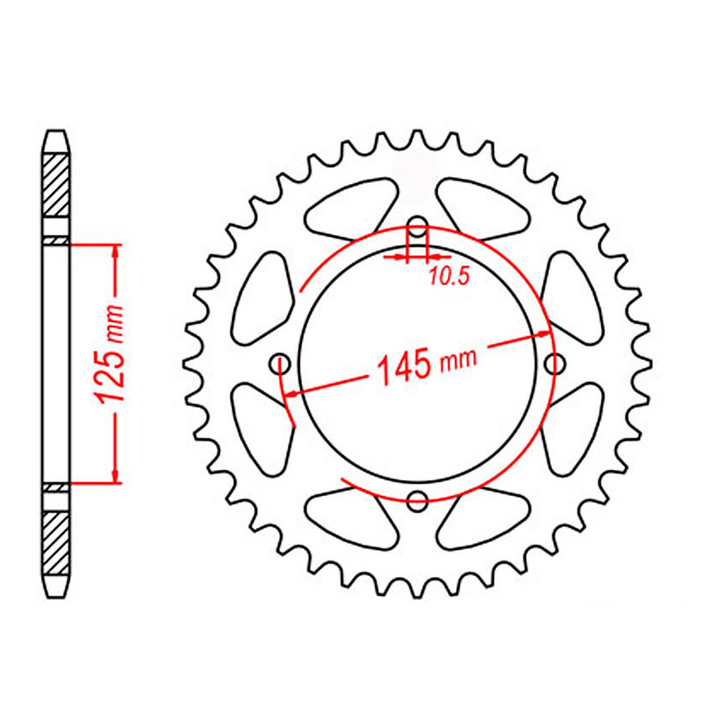 MTX 857 Steel Rear Sprocket #520 (46T) (11-5Y1-46)