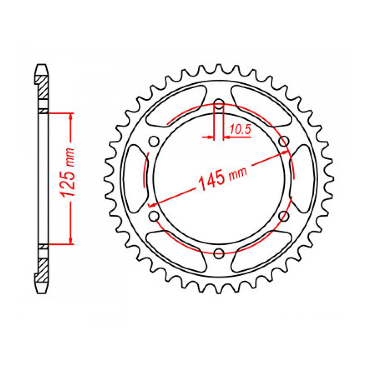 MTX 865 Steel Rear Sprocket #530 (46T) (11-1AE-46)