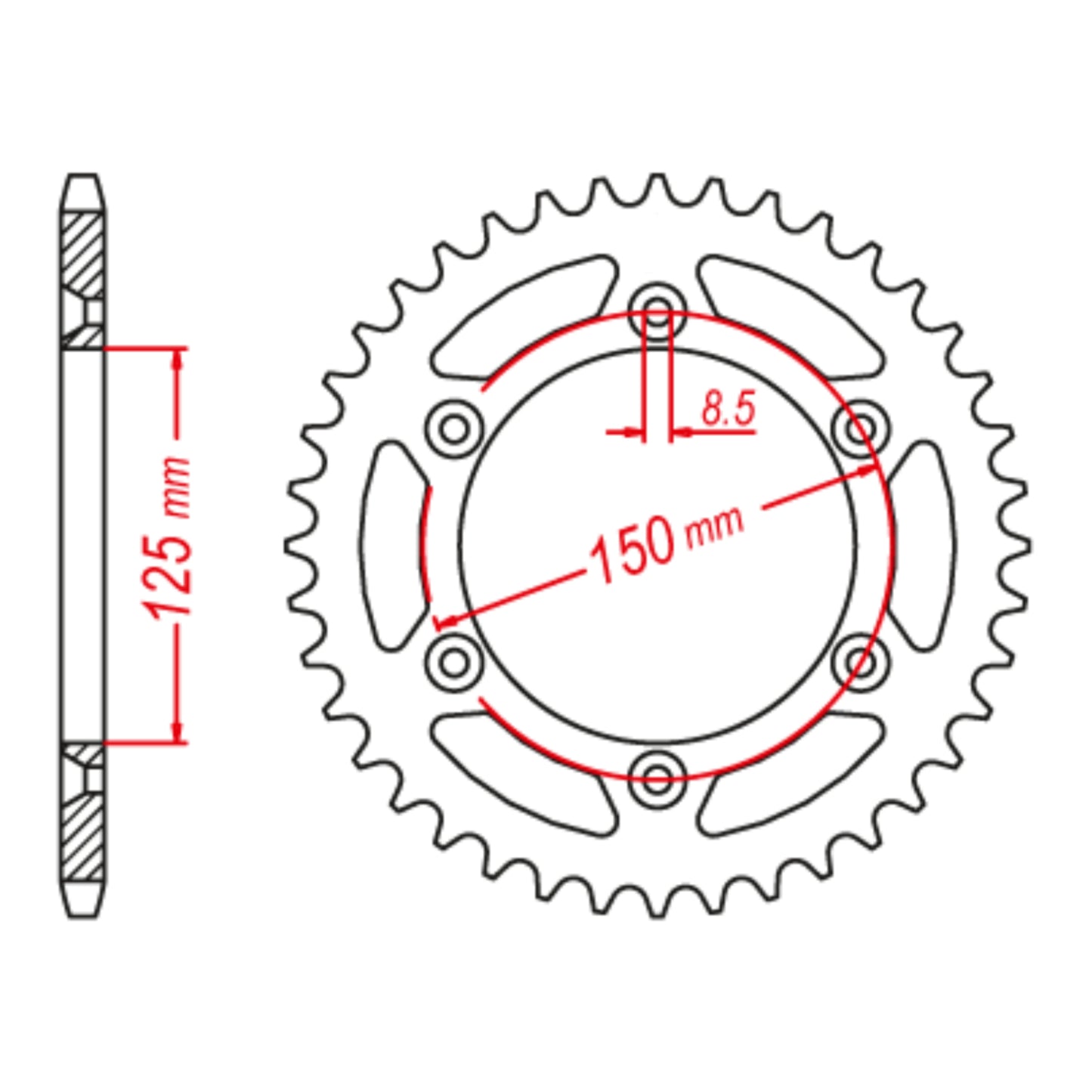 MTX 897 Steel Rear Sprocket #520 (41T) (11-KM1-41)