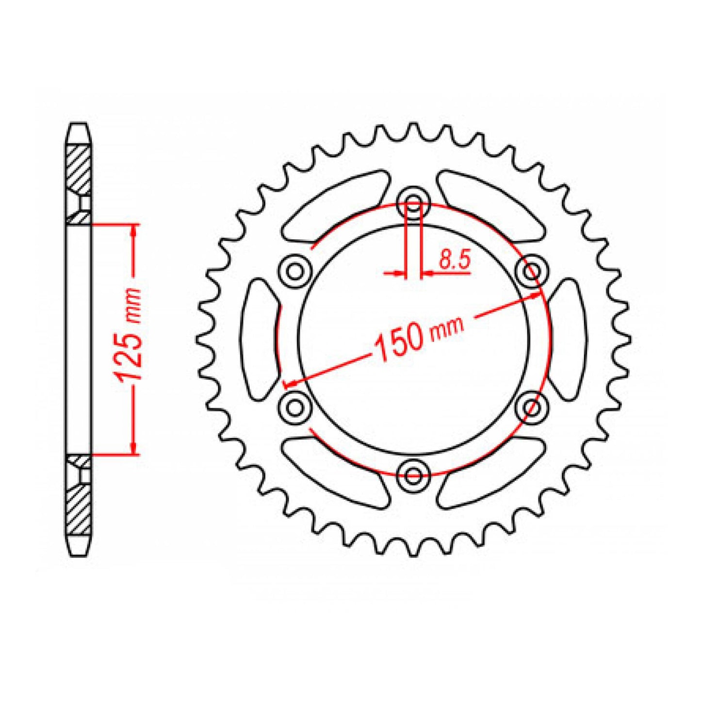 MTX 897 Steel Rear Sprocket #520 (52T) (11-KM1-52)