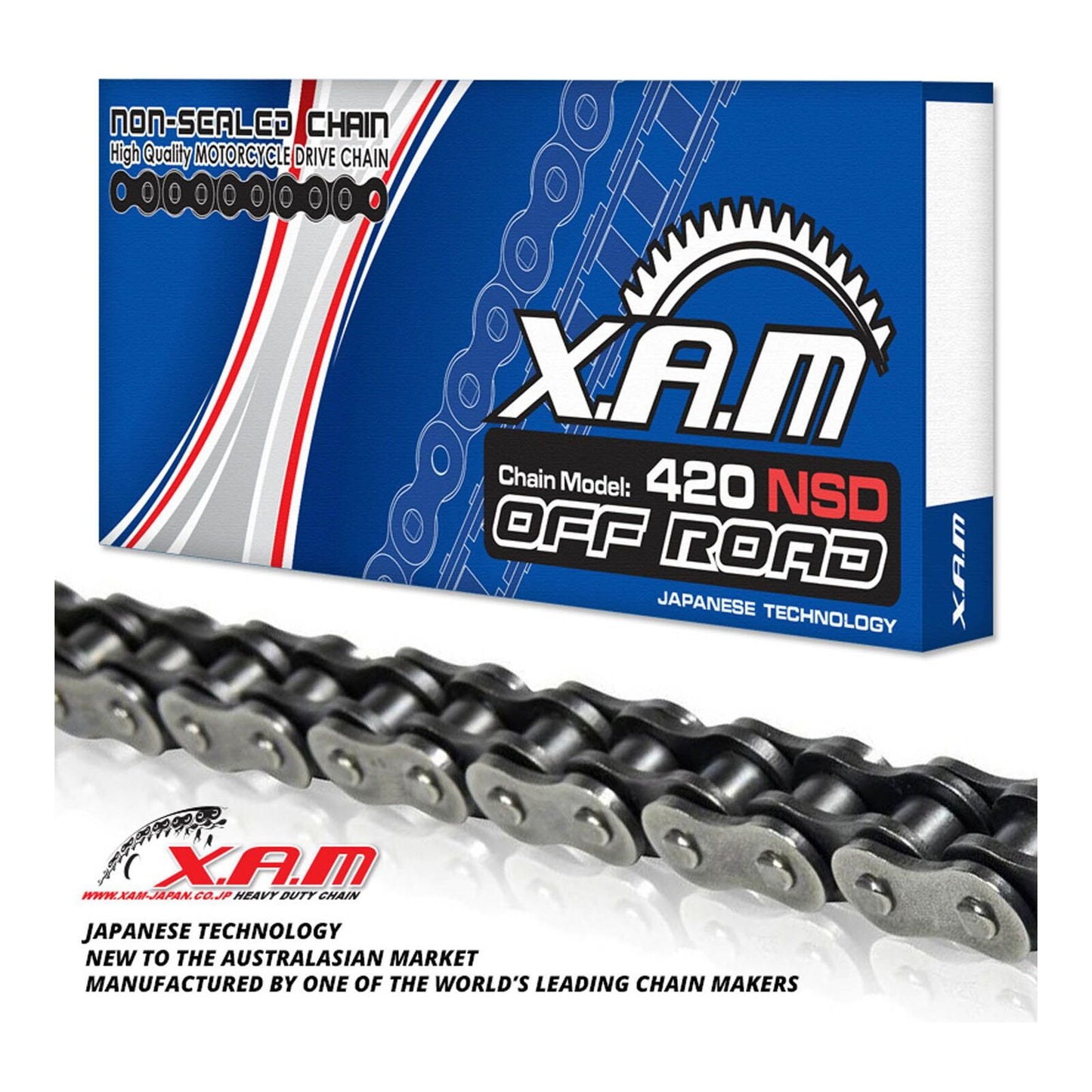 XAM 420NSD Non-Sealed Chain (102L) with Clip Link