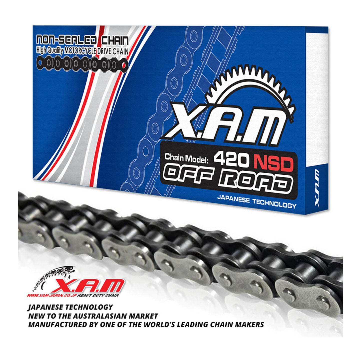 XAM 420NSD Non-Sealed Chain (108L) with Clip Link