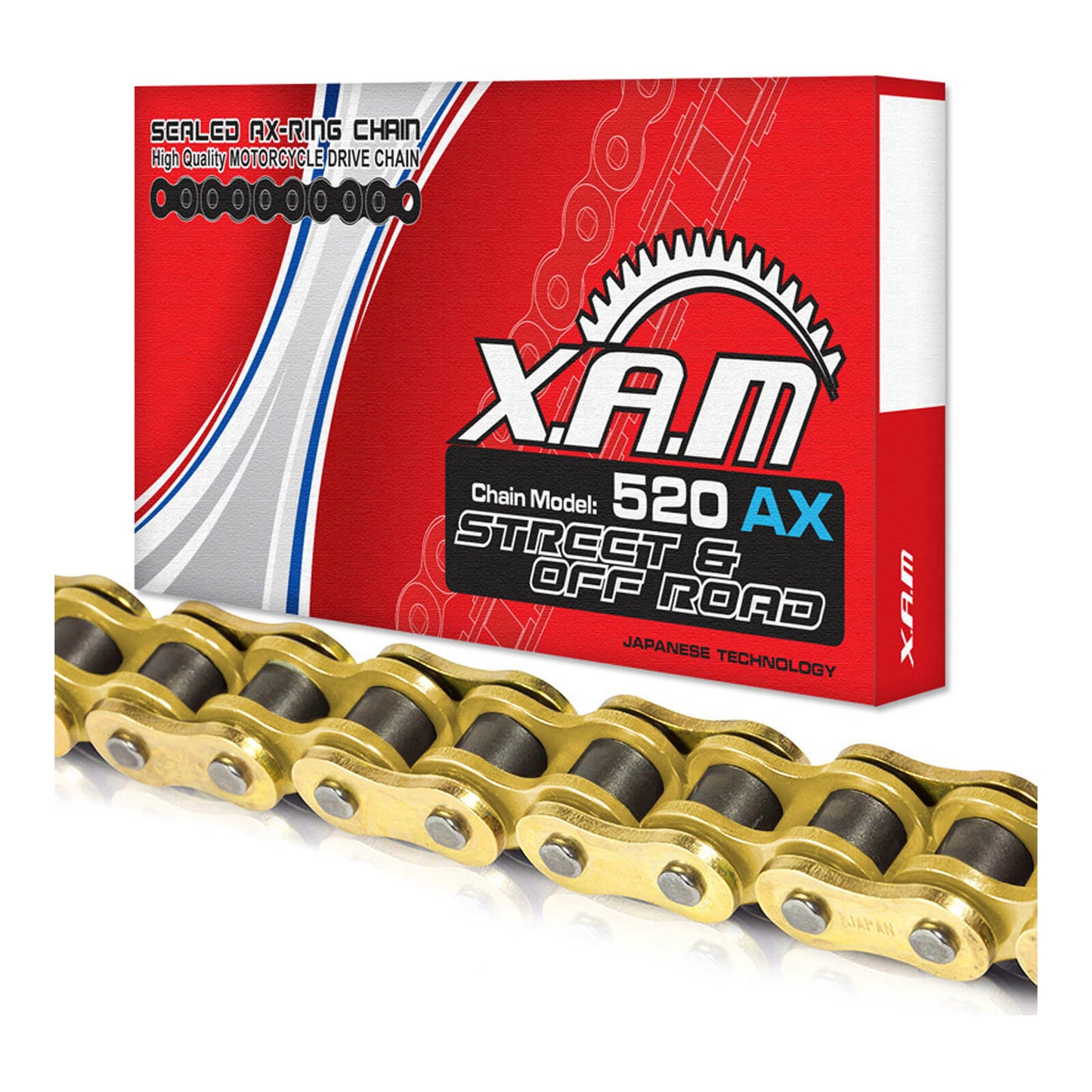 XAM 520AX X-Ring Chain - Gold / Gold (108L) with Clip Link