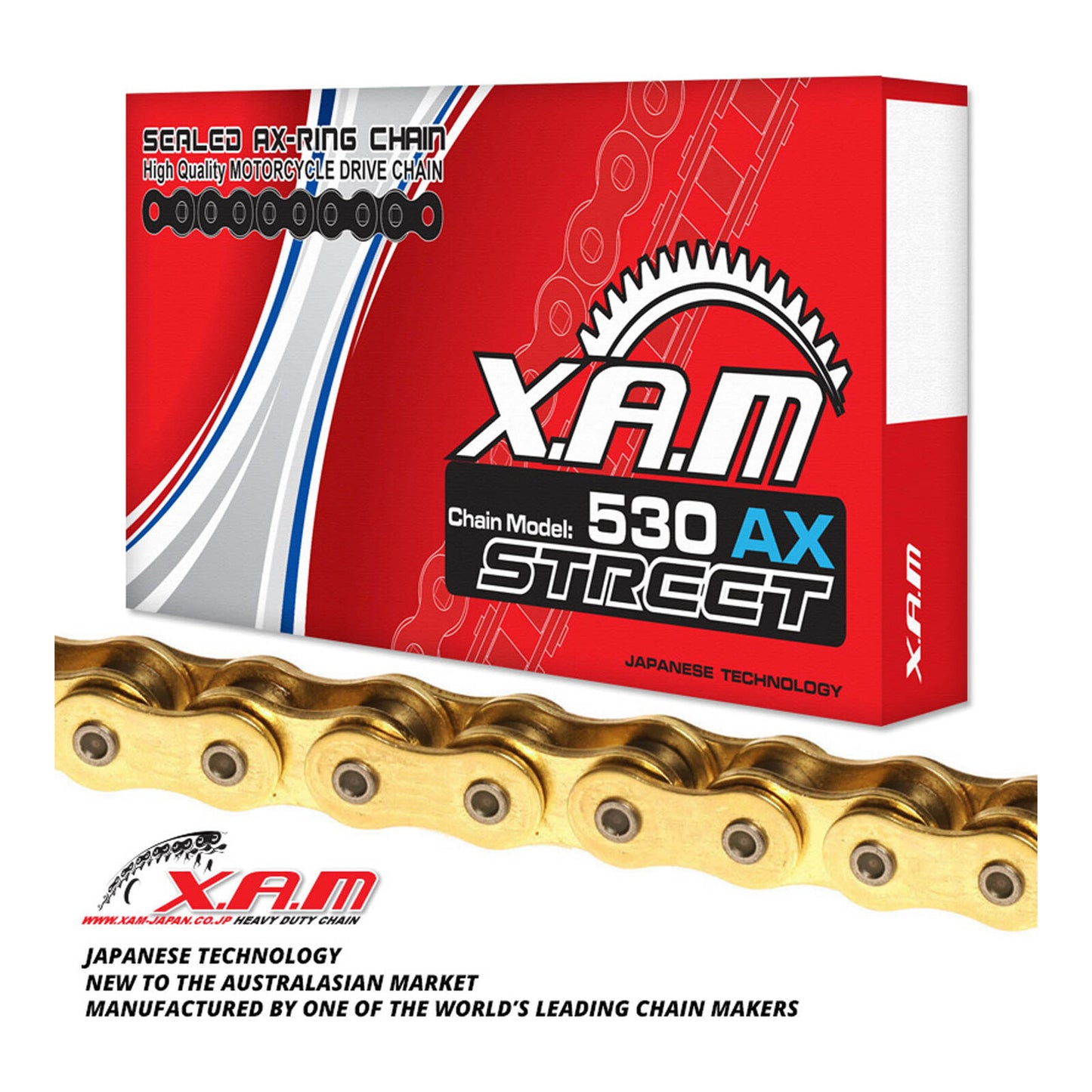 XAM 530AX X-Ring Chain - Gold / Gold (116L) with Rivet Link