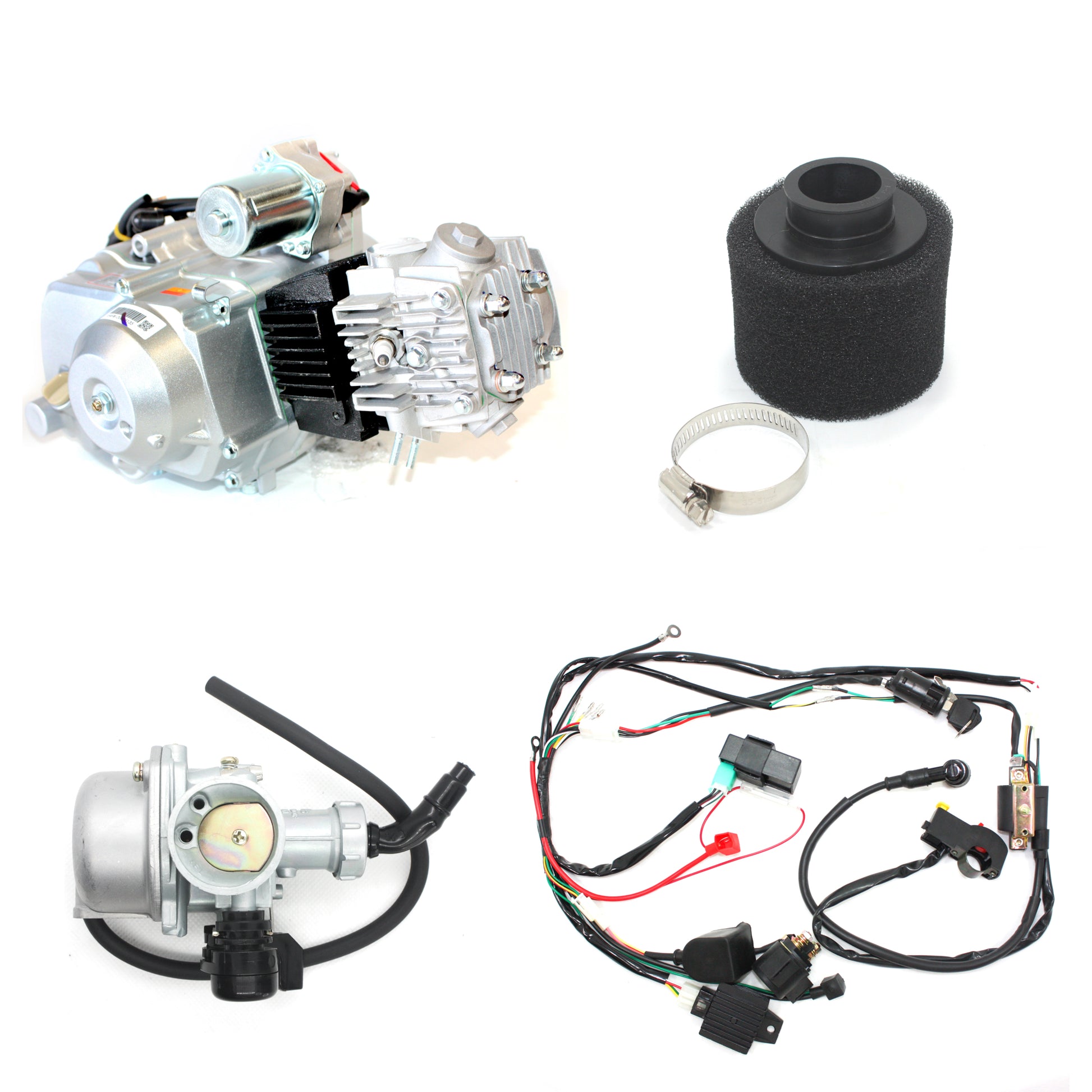 125cc Fully Auto Engine Motor + Wiring kit + Carby PIT QUAD DIRT BIKE ATV BUGGY