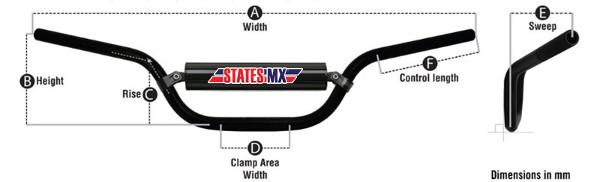 STATES MX Handlebar Pro Series MX Bend Alloy Silver