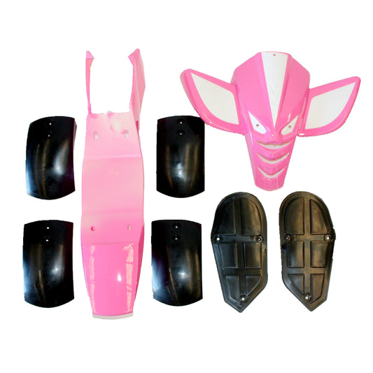 PINK Plastics Fairing Guards Mud Guard Foot Rest 49cc Mini Quad Dirt Bike ATV