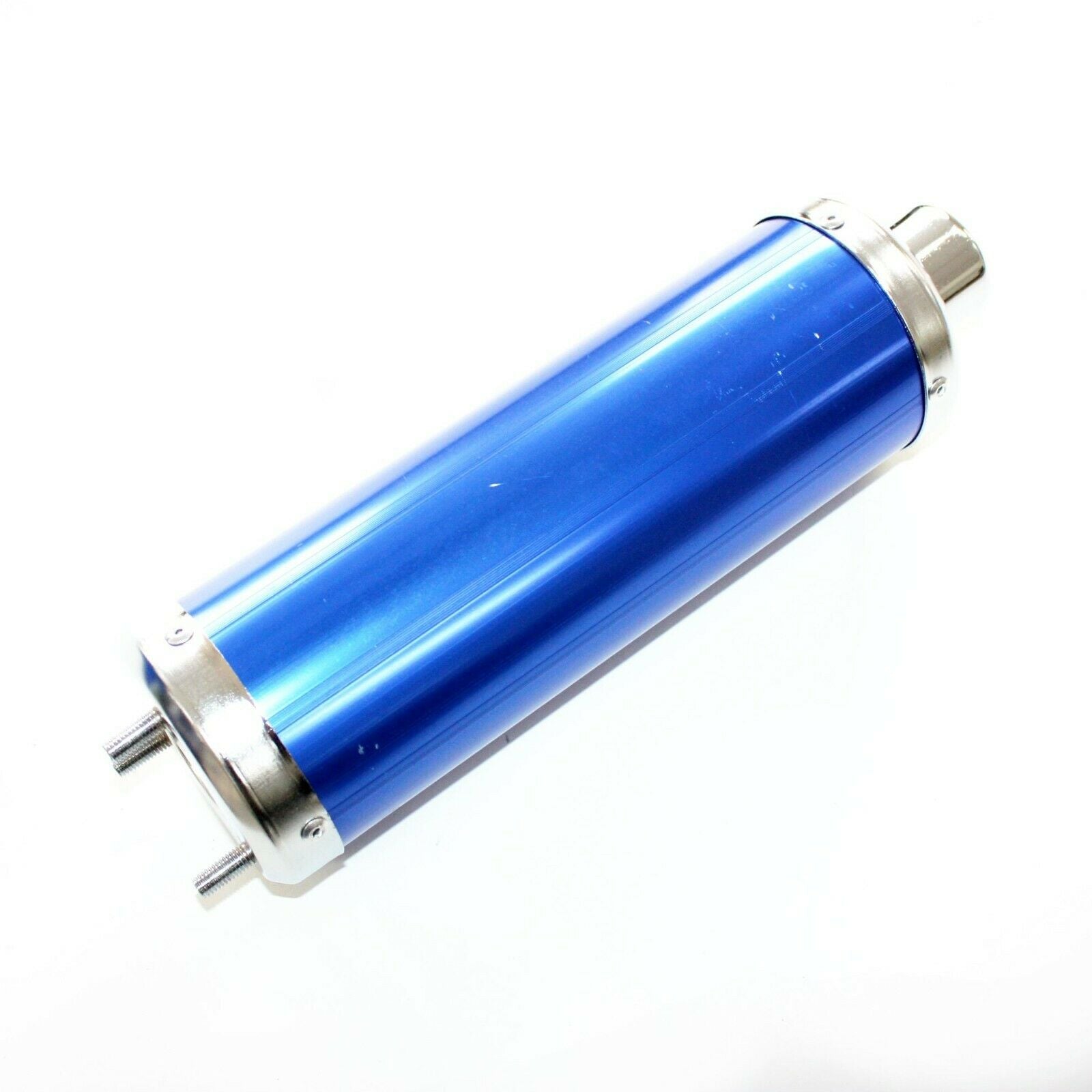 310mm Twin Exhaust BLUE Alloy Mufflers 110cc 125cc Quad Dirt Bike ATV Dune Buggy