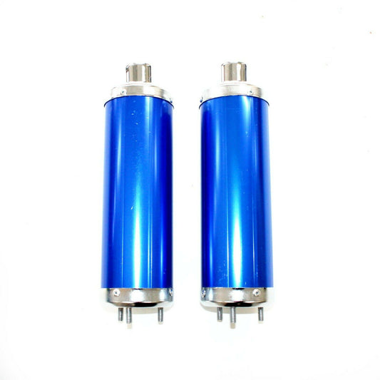 310mm Twin Exhaust BLUE Alloy Mufflers 110cc 125cc Quad Dirt Bike ATV Dune Buggy