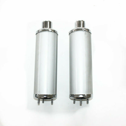 310mm Twin Exhaust SILVER Alloy Mufflers 110 125cc Quad Dirt Bike ATV Dune Buggy