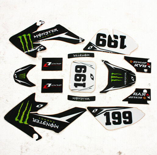 3M 199 MONSTER Decals Graphics Sticker Kit CRF50 Fairing PIT PRO Trail Dirt Bike