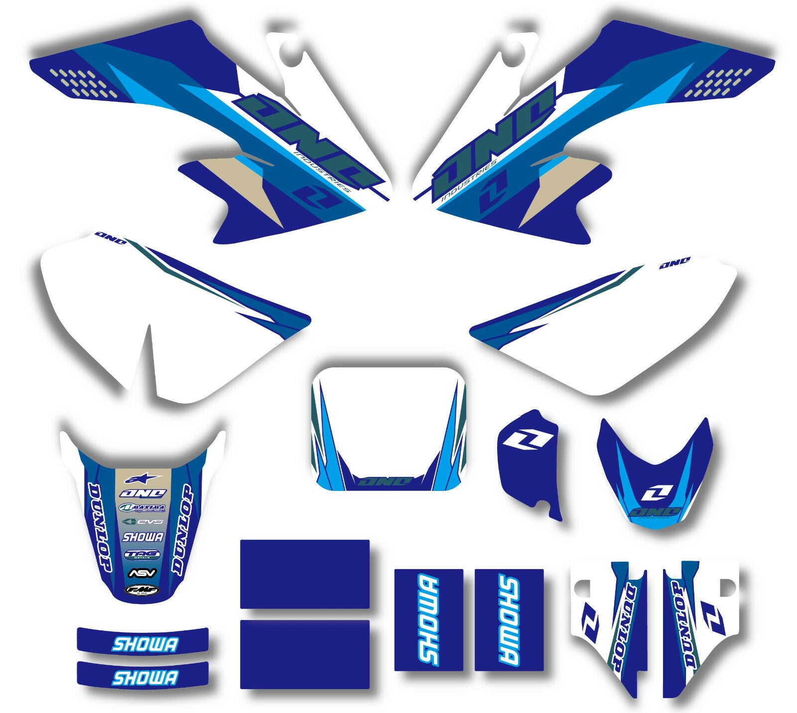 3M Blue Showa Decal Graphics Sticker Kit CRF50 Fairing PIT PRO Trail Dirt Bike