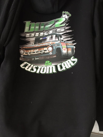 Mens & Womens Buzzbikes n custom cars Hoodies - Black & Grey