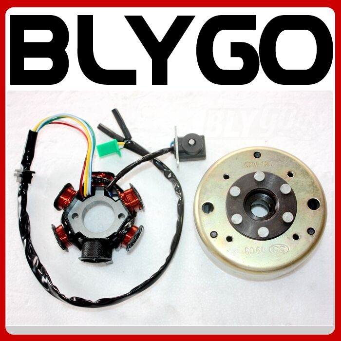 6 Pole Magneto Stator+ Flywheel GY6 125cc 150cc Quad Dirt Scooter Bike ATV Buggy