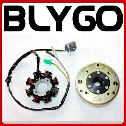 8 Pole Magneto Stator+ Flywheel GY6 125cc 150cc Quad Dirt Scooter Bike ATV Buggy