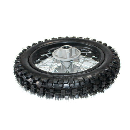 BLACK 12mm Axle 3.00 - 12 12&quot; Inch Rear Back Wheel Rim + Tyre PIT PRO Dirt Bike