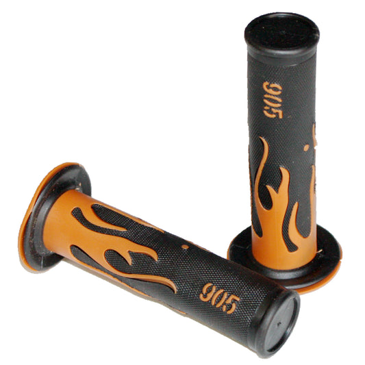 Orange FLAME 24mm 22mm Throttle Handgrip Hand Grips PIT PRO Dirt Bike