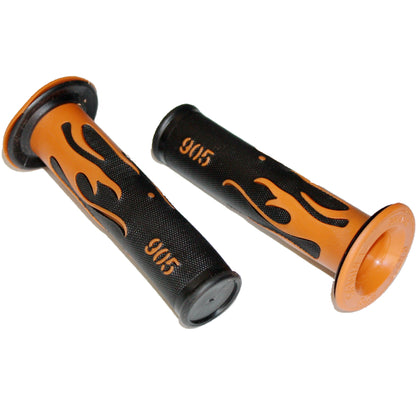 Orange FLAME 24mm 22mm Throttle Handgrip Hand Grips PIT PRO Dirt Bike