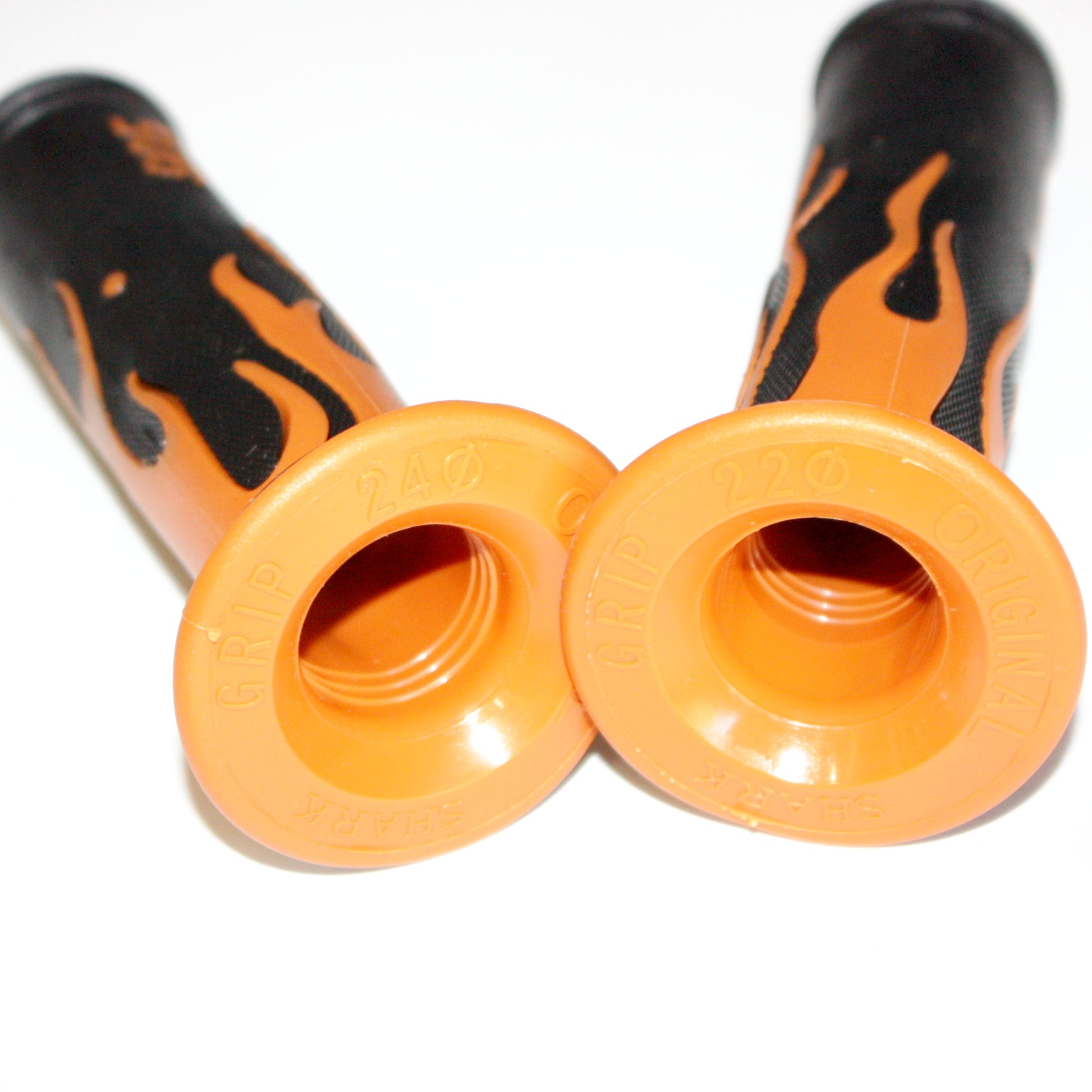 Orange FLAME 24mm 22mm Throttle Handgrip Hand Grips PIT PRO Dirt Bike