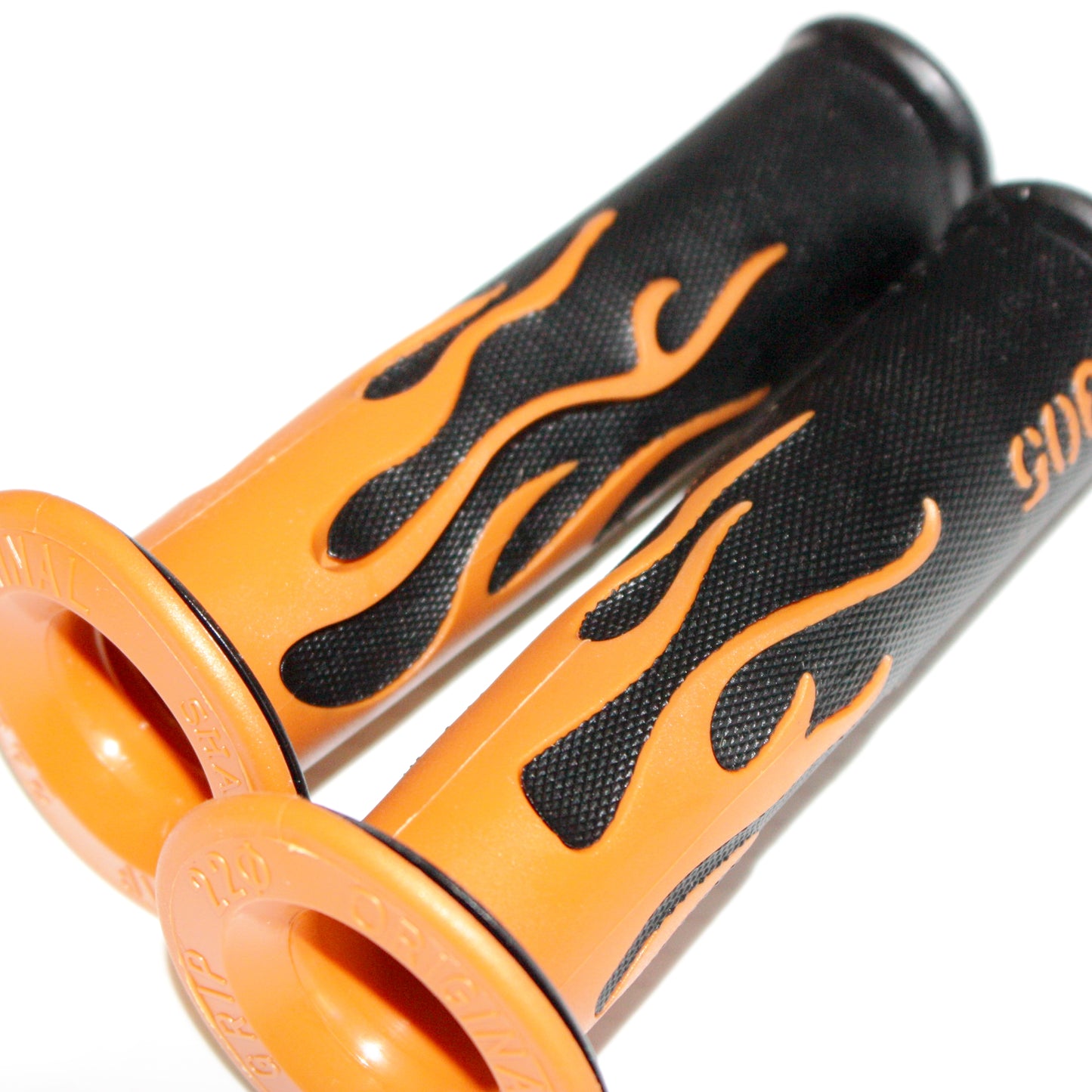 Orange FLAME 24mm 22mm Throttle Handgrip Hand Grips PIT PRO Dirt Bike