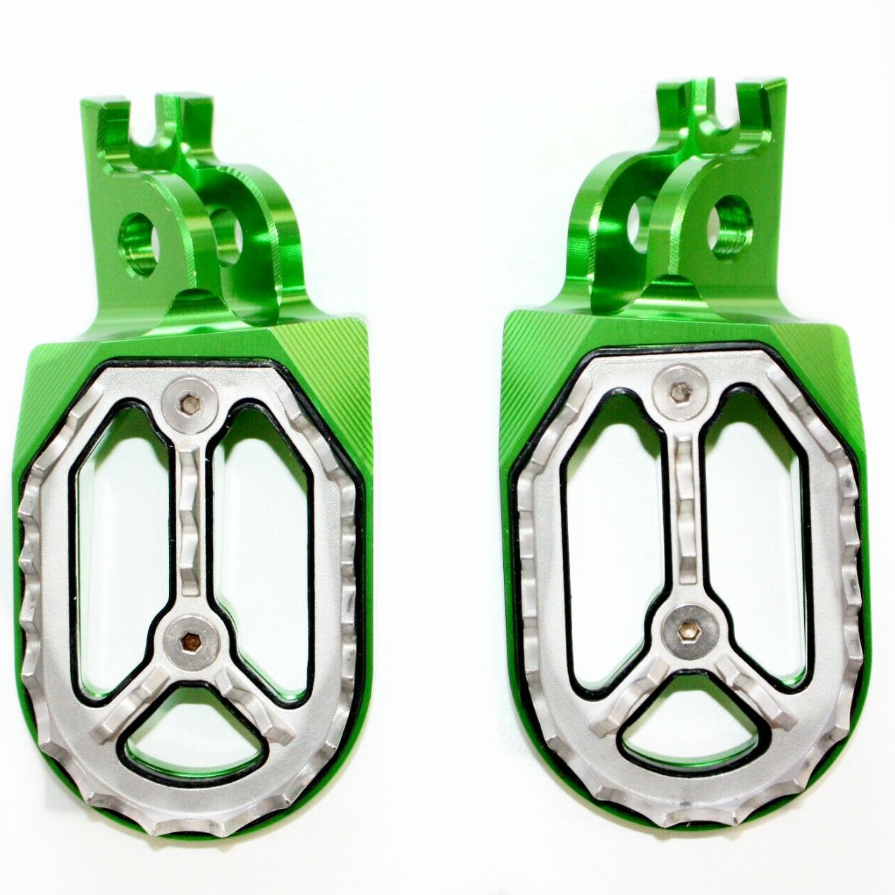 CNC GREEN Stainless Footpeg Foot Pegs Rest Pedal FX208 CRF250 MX MOTORCYCLE BIKE