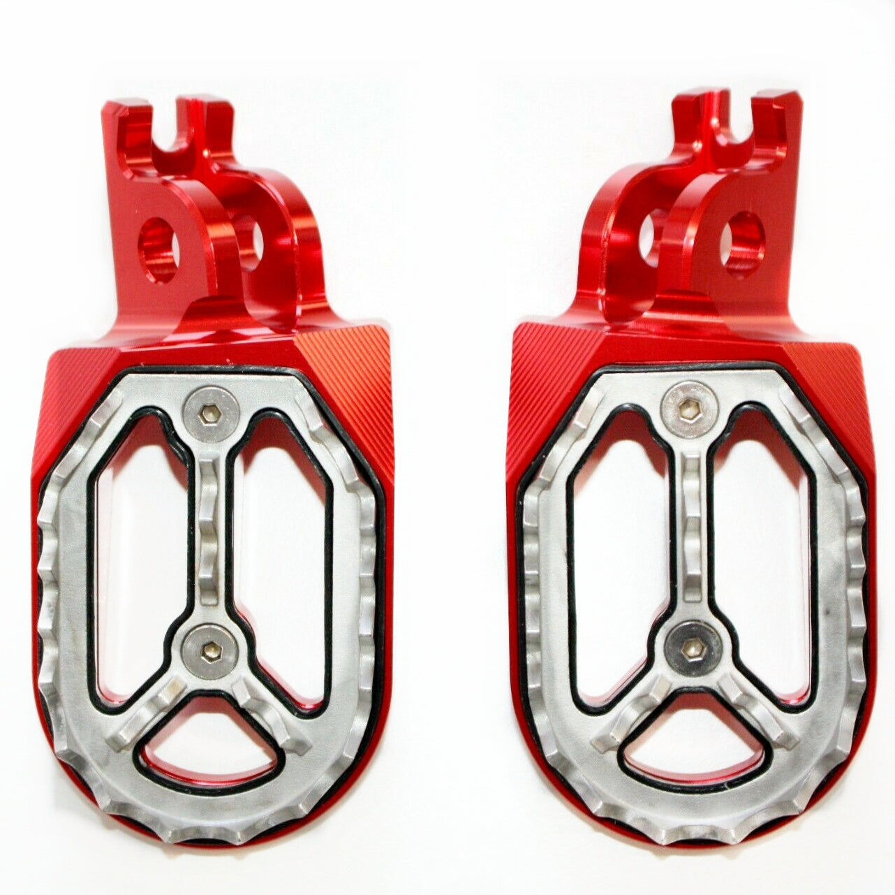 CNC RED Stainless Footpeg Foot Peg Rest Pedal FX208 CRF250 MX MOTORCYCLE BIKE