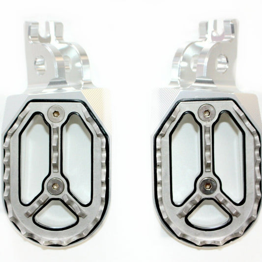 CNC SILVER Stainless Footpeg Foot Peg Rest Pedal FX208 CRF250 MX MOTORCYCLE BIKE