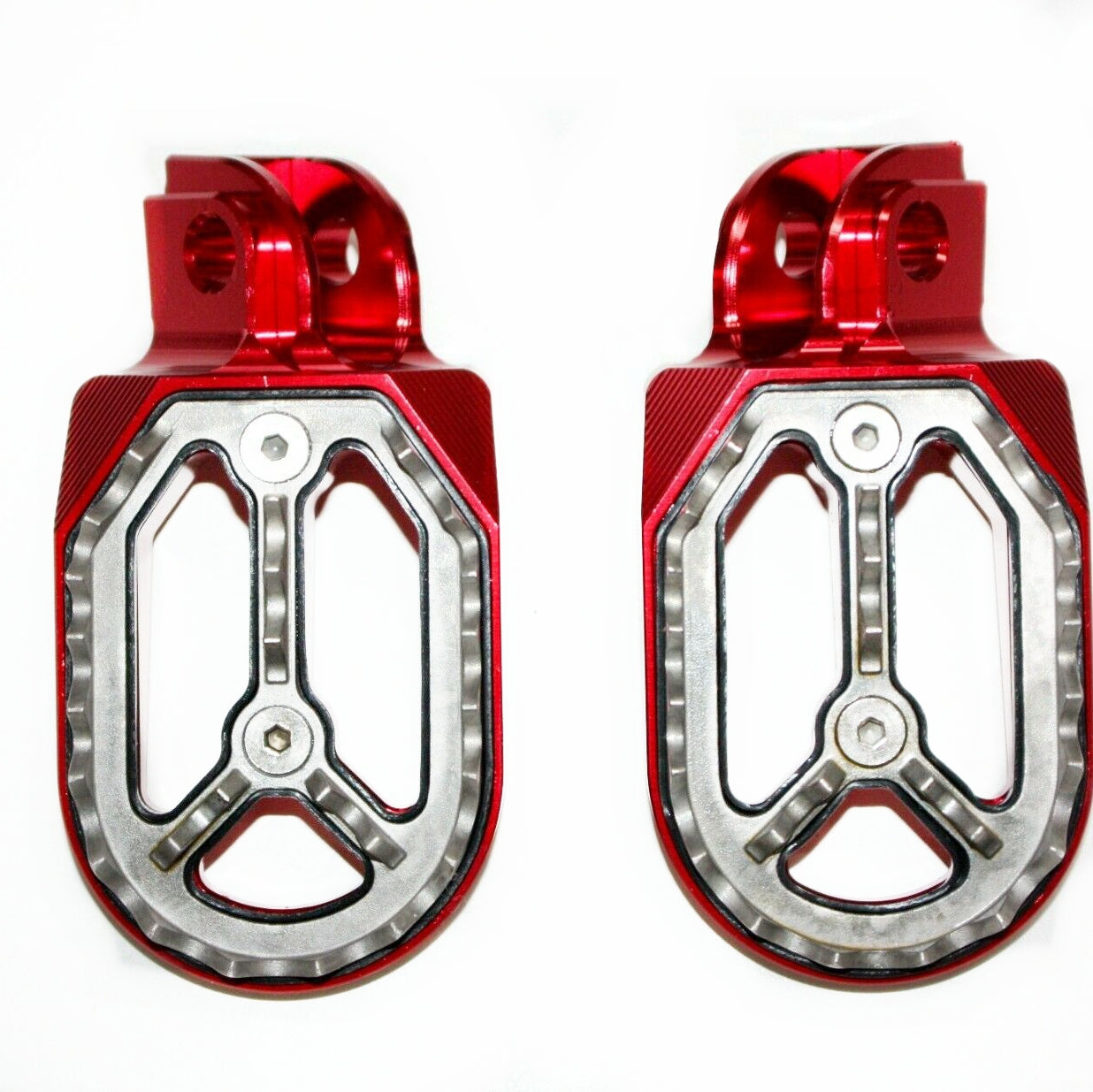 CNC RED Stainless Footpeg Foot Pegs Rest Pedal FX205 65SX MX MOTORCYCLE BIKE