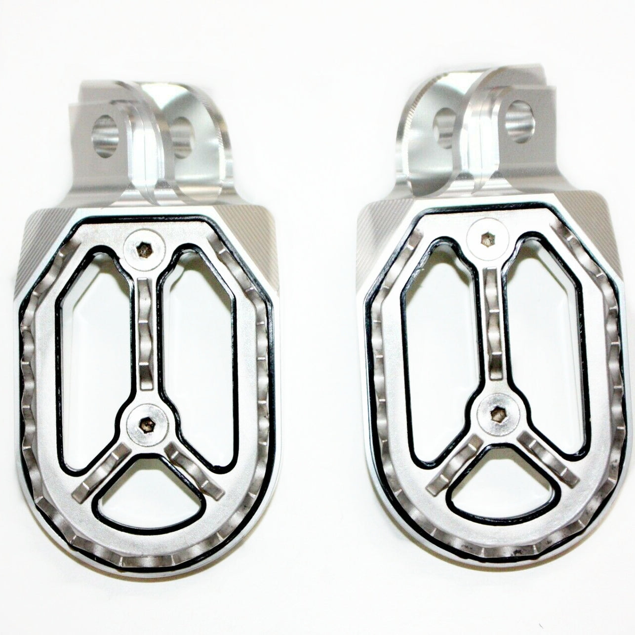 CNC SILVER Stainless Footpeg Foot Pegs Rest Pedal FX205 65SX MX MOTORCYCLE BIKE