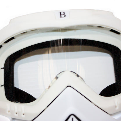 White Full Face Paintball Airsoft Mask Motorcycle Clear Goggle Tactical Detachable