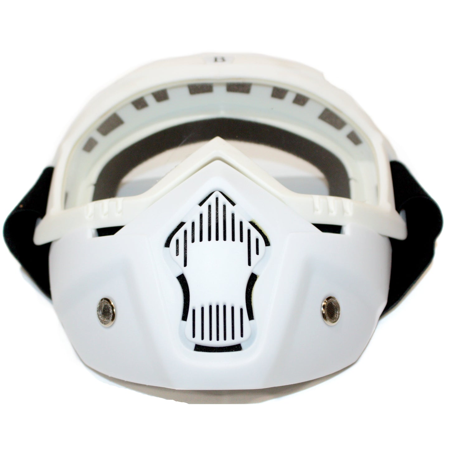 White Full Face Paintball Airsoft Mask Motorcycle Clear Goggle Tactical Detachable