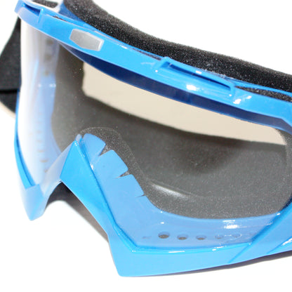 Clear BLUE Motocross Motorbike MX goggles anti-fog UV protection dirt pit bike