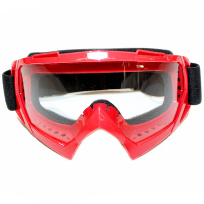 Clear RED Motocross Motorbike MX goggles anti-fog UV protection dirt pit bike