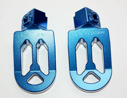 CNC BLUE Stainless Footpeg Foot Pegs Rest Pedal FX205 65SX MX MOTORCYCLE BIKE