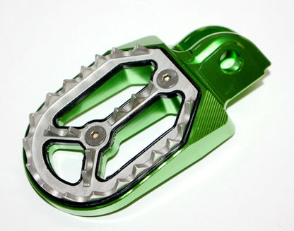 CNC GREEN Stainless Footpeg Foot Pegs Rest Pedal FX205 65SX MX MOTORCYCLE BIKE