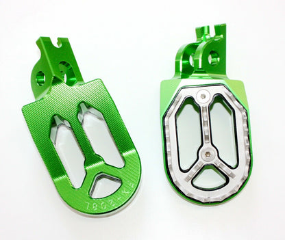 CNC GREEN Stainless Footpeg Foot Pegs Rest Pedal FX208 CRF250 MX MOTORCYCLE BIKE