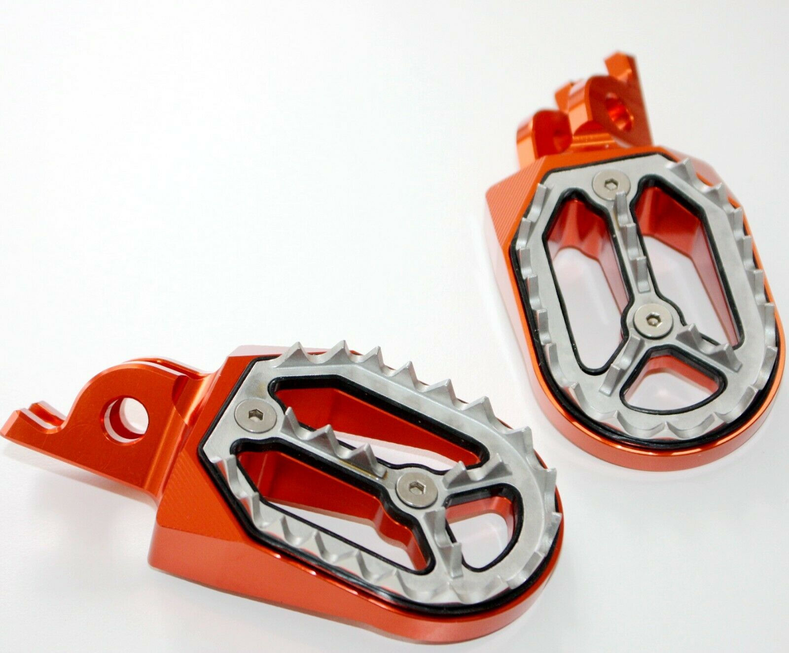 CNC ORANGE Stainless Footpeg Foot Peg Rest Pedal FX208 CRF250 MX MOTORCYCLE BIKE