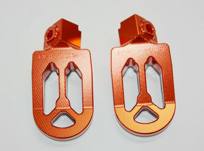 CNC ORANGE Stainless Footpeg Foot Pegs Rest Pedal FX205 65SX MX MOTORCYCLE BIKE