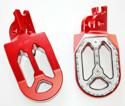 CNC RED Stainless Footpeg Foot Peg Rest Pedal FX208 CRF250 MX MOTORCYCLE BIKE